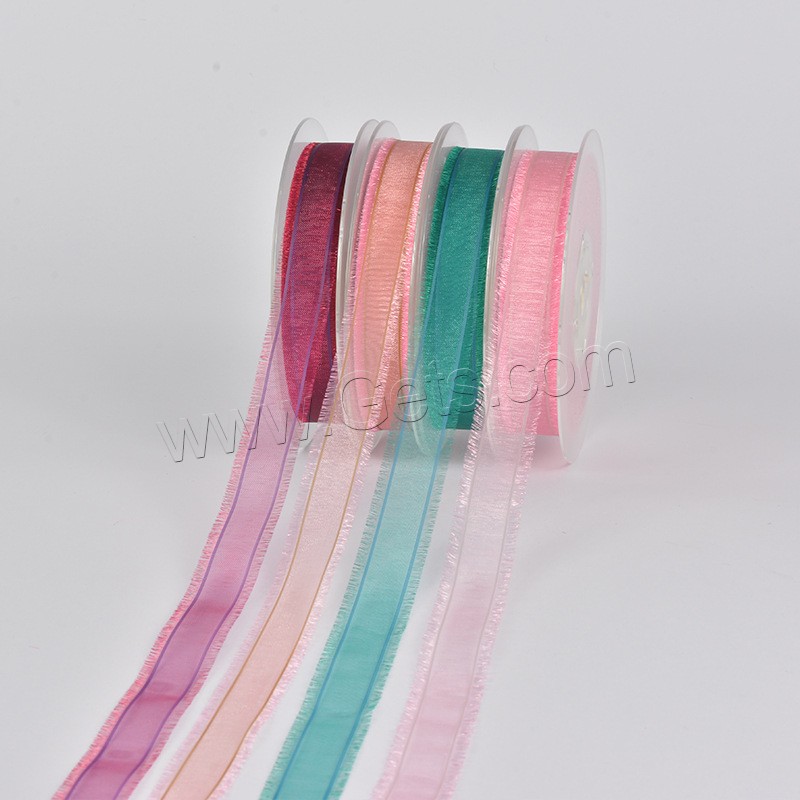 Organza Ribbon, with plastic spool, different size for choice, more colors for choice, 200Yard/Spool, Sold By Spool