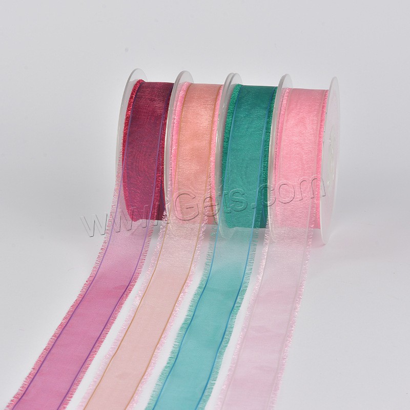 Organza Ribbon, with plastic spool, different size for choice, more colors for choice, 200Yard/Spool, Sold By Spool