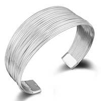 Brass Cuff Bangle, real silver plated, for woman, lead & cadmium free Inner Approx 64mm Approx 7.5 Inch 