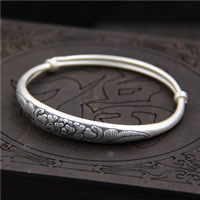 Thailand Sterling Silver Bracelet, adjustable & for woman, 9mm, Inner Approx 55mm Approx 6.5 Inch 