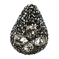 Fashion Crystal Beads, Clay Pave, with Crystal, Teardrop, faceted & with rhinestone, 19-21x28-30x10-12mm Approx 1mm 