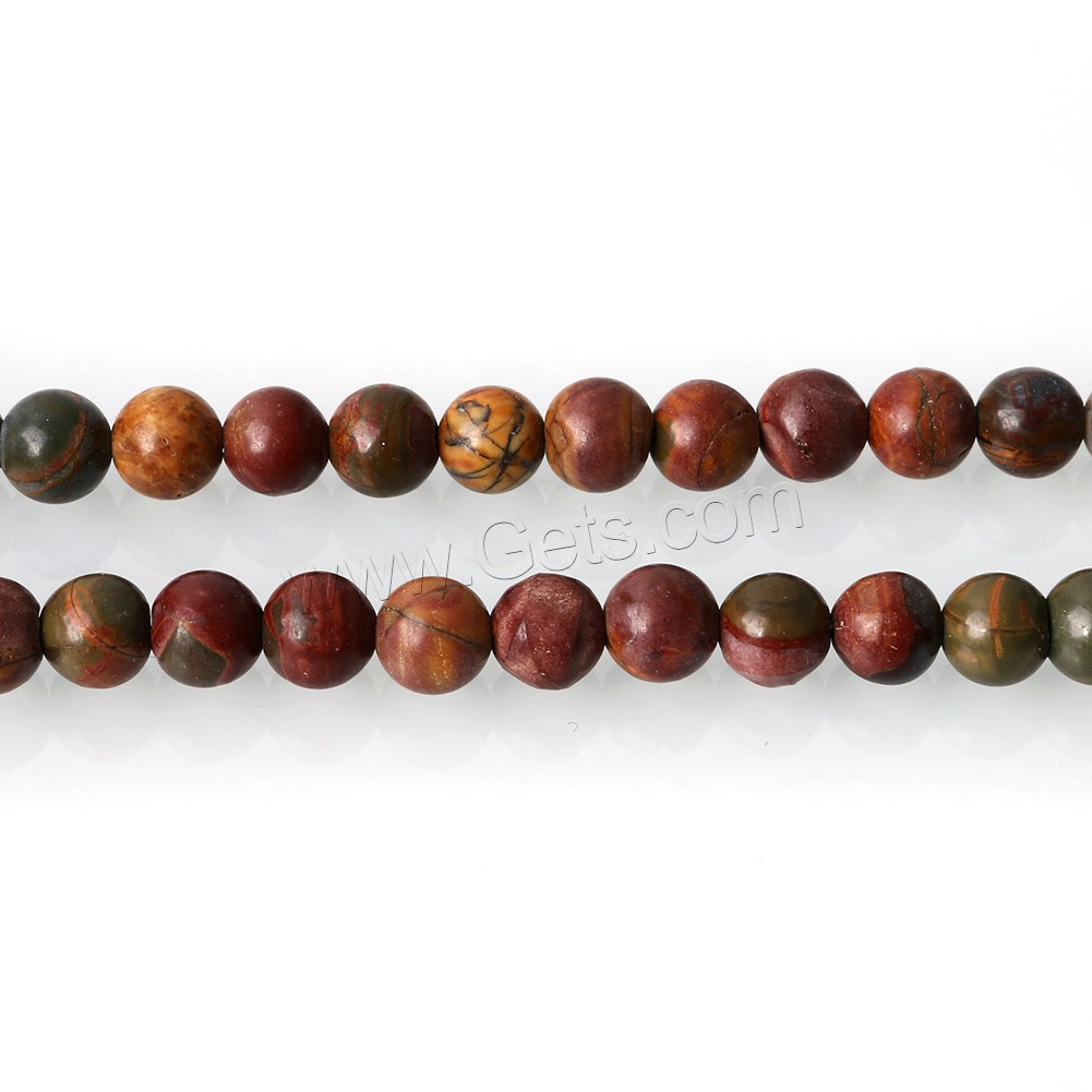 Perles en Turquoise naturelle, Rond, normes différentes pour le choix, rouge, Trou:Environ 0.5-1mm, Longueur:Environ 15 pouce, Vendu par brin