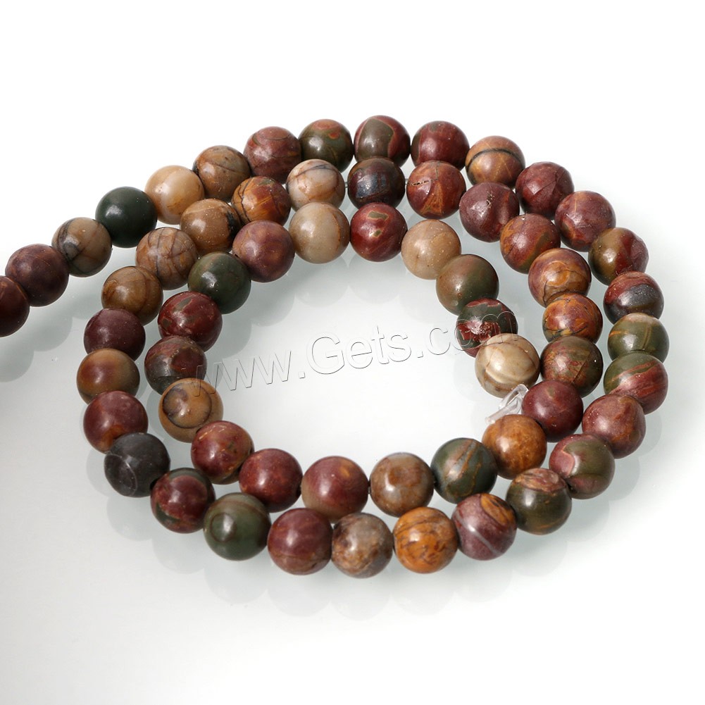 Natural Turquoise Beads, Round, different size for choice, red, Hole:Approx 0.5-1mm, Length:Approx 15 Inch, Sold By Strand