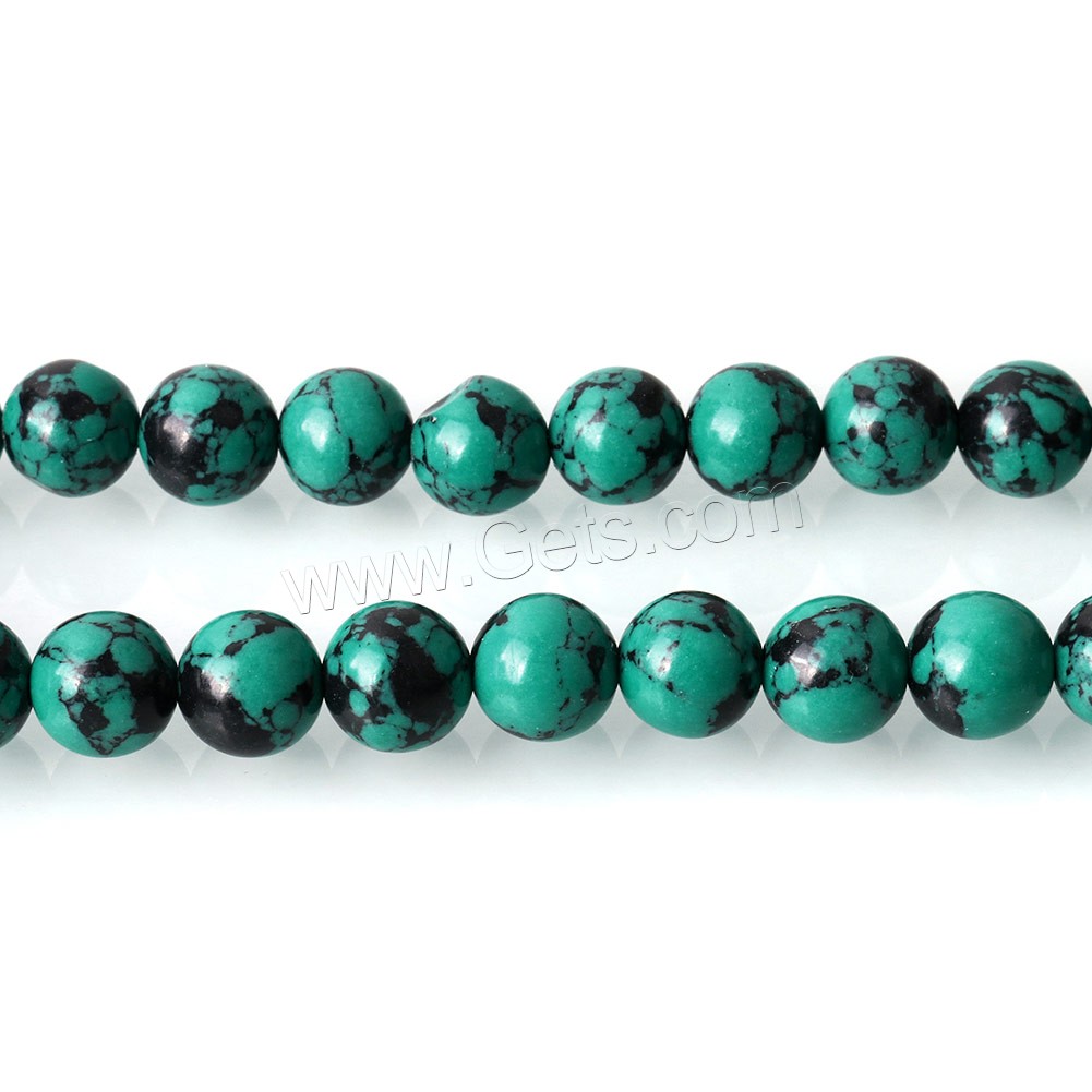 Synthetic Turquoise Beads, Round, different size for choice, green, Hole:Approx 0.5-2mm, Length:Approx 15 Inch, Sold By Strand