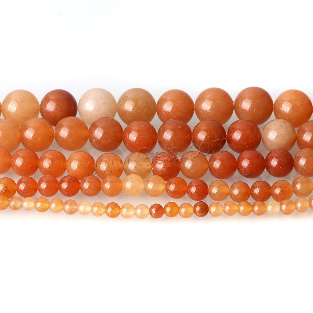 Dyed Jade Beads, Round, different size for choice, orange, Hole:Approx 0.5-1.5mm, Length:Approx 15 Inch, Sold By Strand