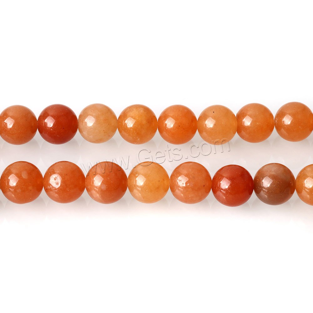 Окрашенная Джейд бисера, окрашенная Jade, Круглая, разный размер для выбора, оранжевый, отверстие:Приблизительно 0.5-1.5mm, длина:Приблизительно 15 дюймовый, продается Strand
