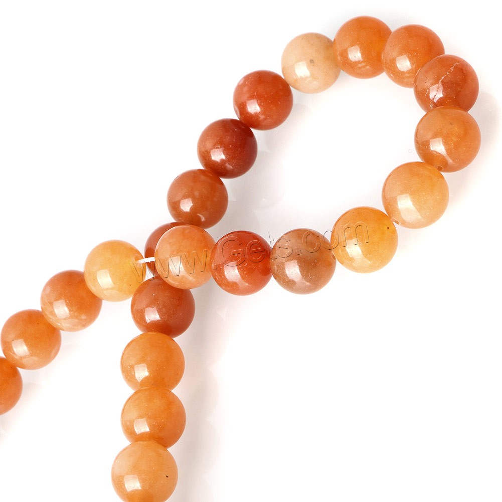 Gefärbte Jade Perlen, rund, verschiedene Größen vorhanden, orange, Bohrung:ca. 0.5-1.5mm, Länge:ca. 15 ZollInch, verkauft von Strang