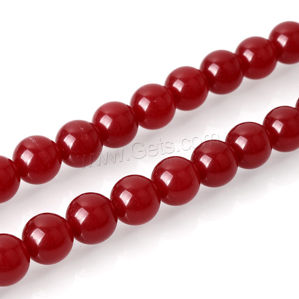 Dyed Jade Beads, Round, different size for choice, red, Hole:Approx 0.5-2mm, Length:Approx 15 Inch, Sold By Strand
