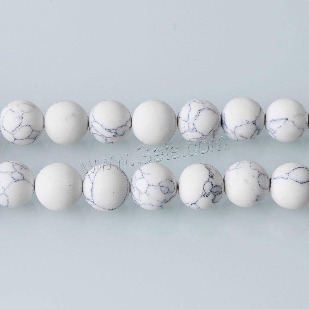 Synthetic Turquoise Beads, Round, different size for choice, white, Hole:Approx 1-2mm, Length:Approx 15 Inch, Sold By Strand