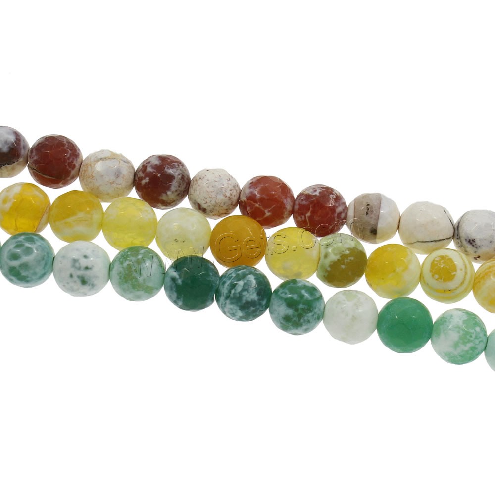 Natürliche Feuerachat Perlen, rund, verschiedene Größen vorhanden & facettierte, keine, Bohrung:ca. 1mm, Länge:ca. 14.5 ZollInch, verkauft von Strang