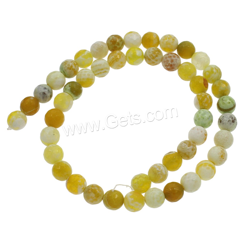 Natural Fire Agate Beads, Round, different size for choice & faceted, more colors for choice, Hole:Approx 1mm, Length:Approx 14.5 Inch, Sold By Strand
