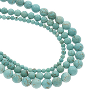 Perles en Turquoise naturelle, Rond, normes différentes pour le choix Environ 1mm Environ 14.5 pouce, Vendu par brin