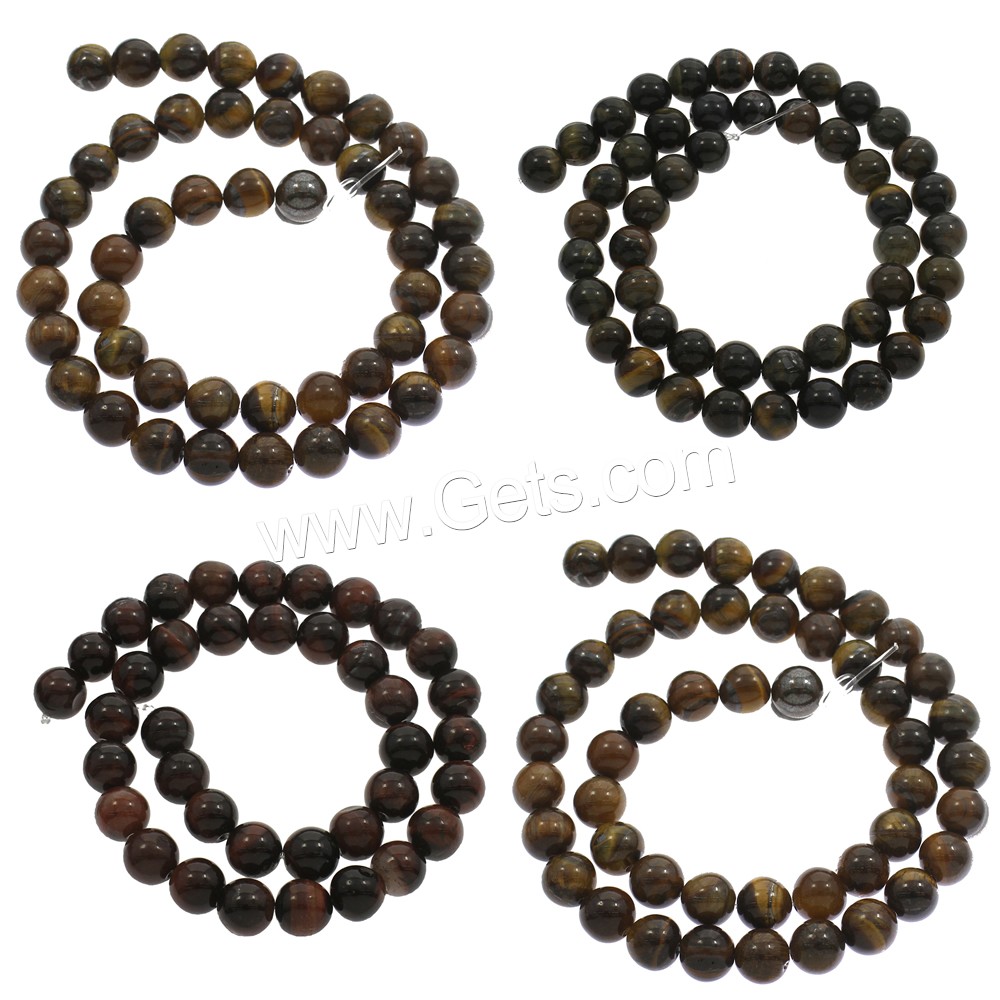 Tiger Eye Beads, Round, different size for choice, more colors for choice, Hole:Approx 1mm, Length:Approx 14.5 Inch, Sold By Strand