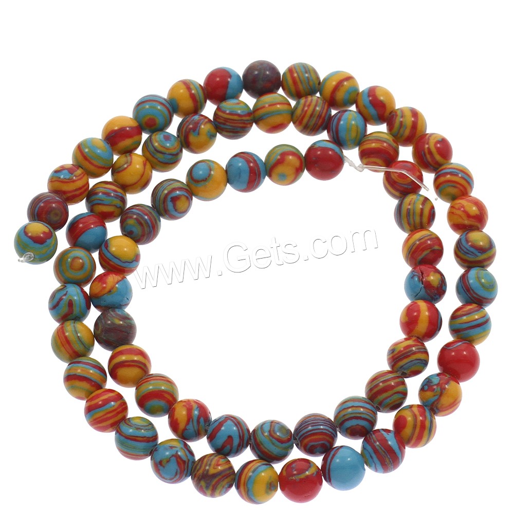 Mosaic Turquoise Beads, Round, multifunctional & different size for choice, more colors for choice, Hole:Approx 1mm, Length:Approx 14.5 Inch, Sold By Strand