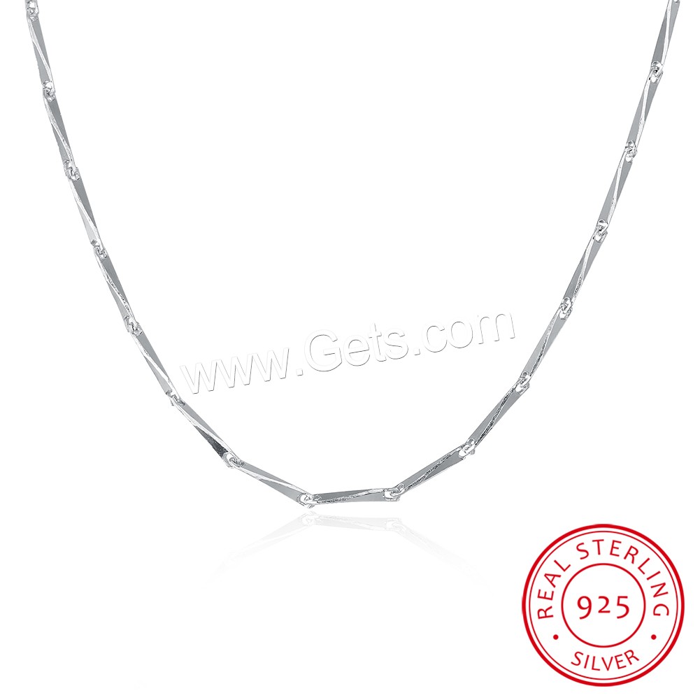 comeon® Schmuck Halskette, 925 Sterling Silber, unterschiedliche Länge der Wahl & Bar-Kette & für Frau, 1mm, verkauft von Strang