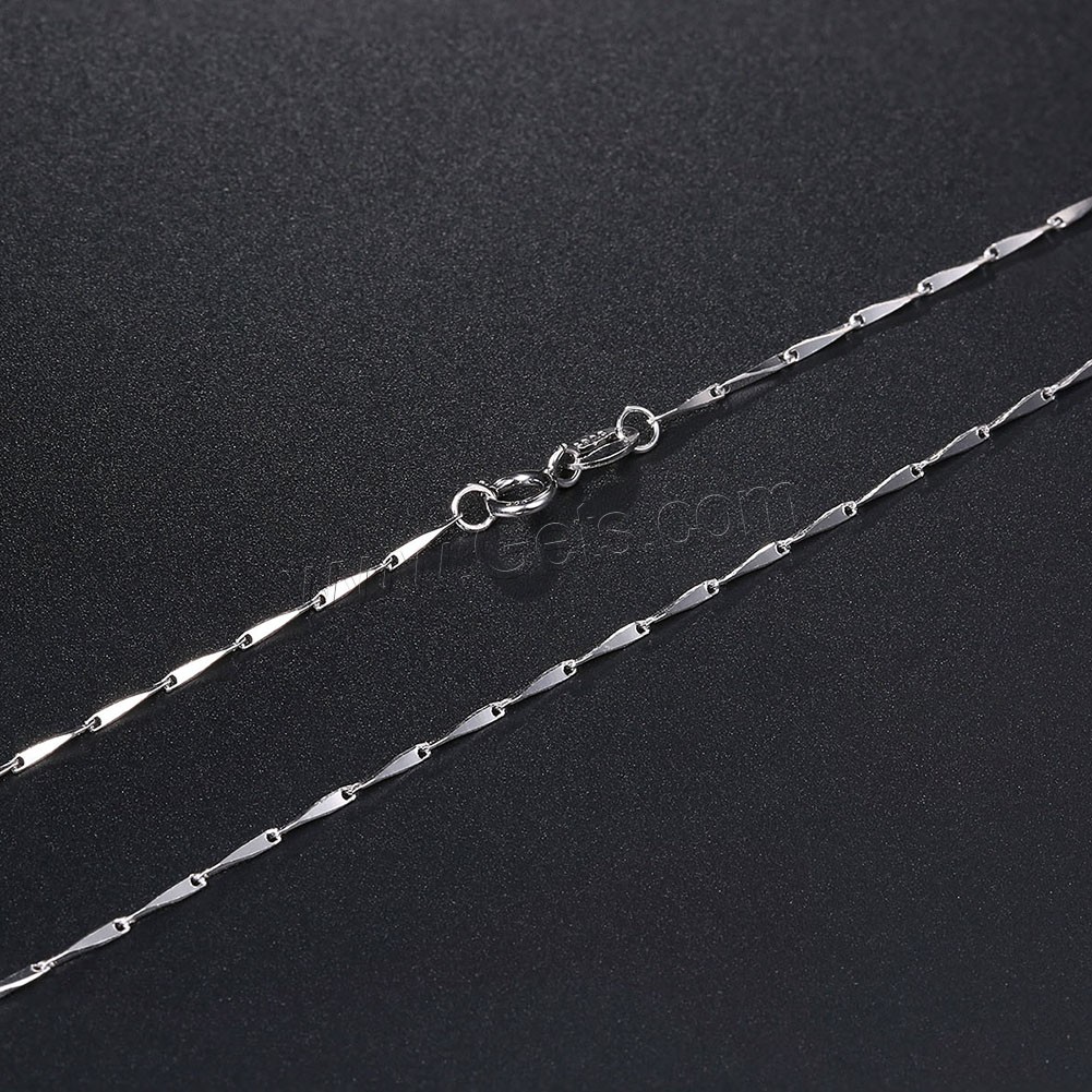comeon® Jewelry Necklace, 925 Sterling Silver, different length for choice & bar chain & for woman, 1mm, Sold By Strand