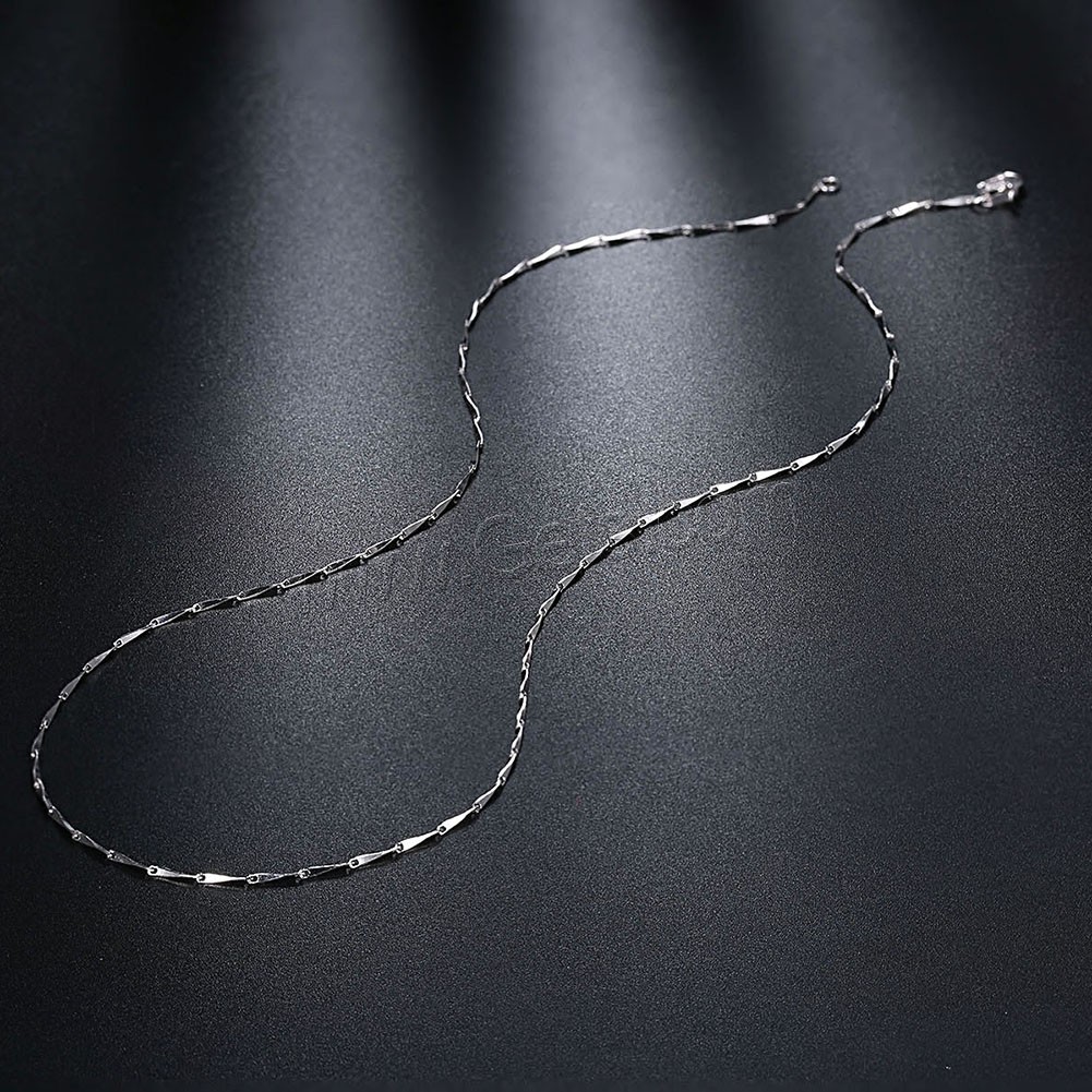 comeon® Jewelry Necklace, 925 Sterling Silver, different length for choice & bar chain & for woman, 1mm, Sold By Strand