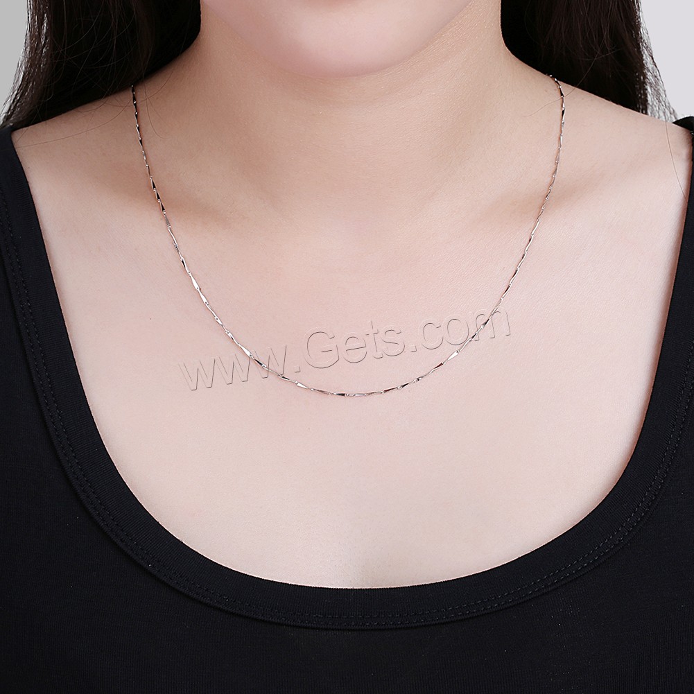 Collar joyería comeon®, plata de ley 925, longitud diferente para la opción & cadena de la barra & para mujer, 1mm, Vendido por Sarta
