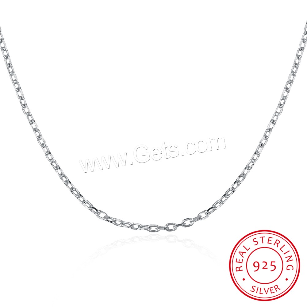 comeon® Schmuck Halskette, 925 Sterling Silber, unterschiedliche Länge der Wahl & Oval-Kette & für Frau, 0.50mm, verkauft von Strang