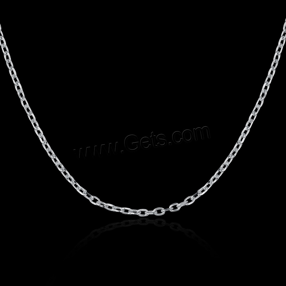 Collar joyería comeon®, plata de ley 925, longitud diferente para la opción & cadena oval & para mujer, 0.50mm, Vendido por Sarta