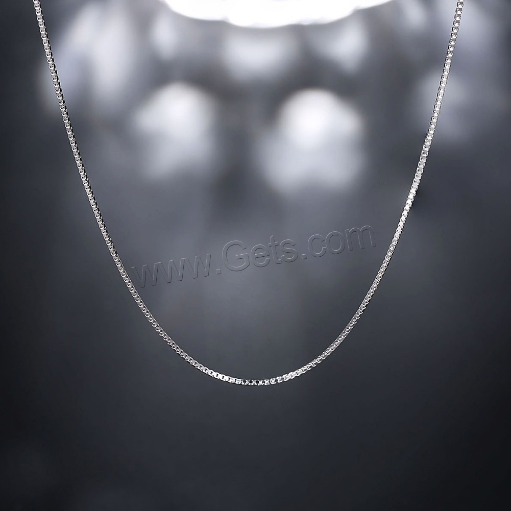comeon® Schmuck Halskette, 925 Sterling Silber, unterschiedliche Länge der Wahl & Kastenkette & für Frau, 1mm, verkauft von Strang