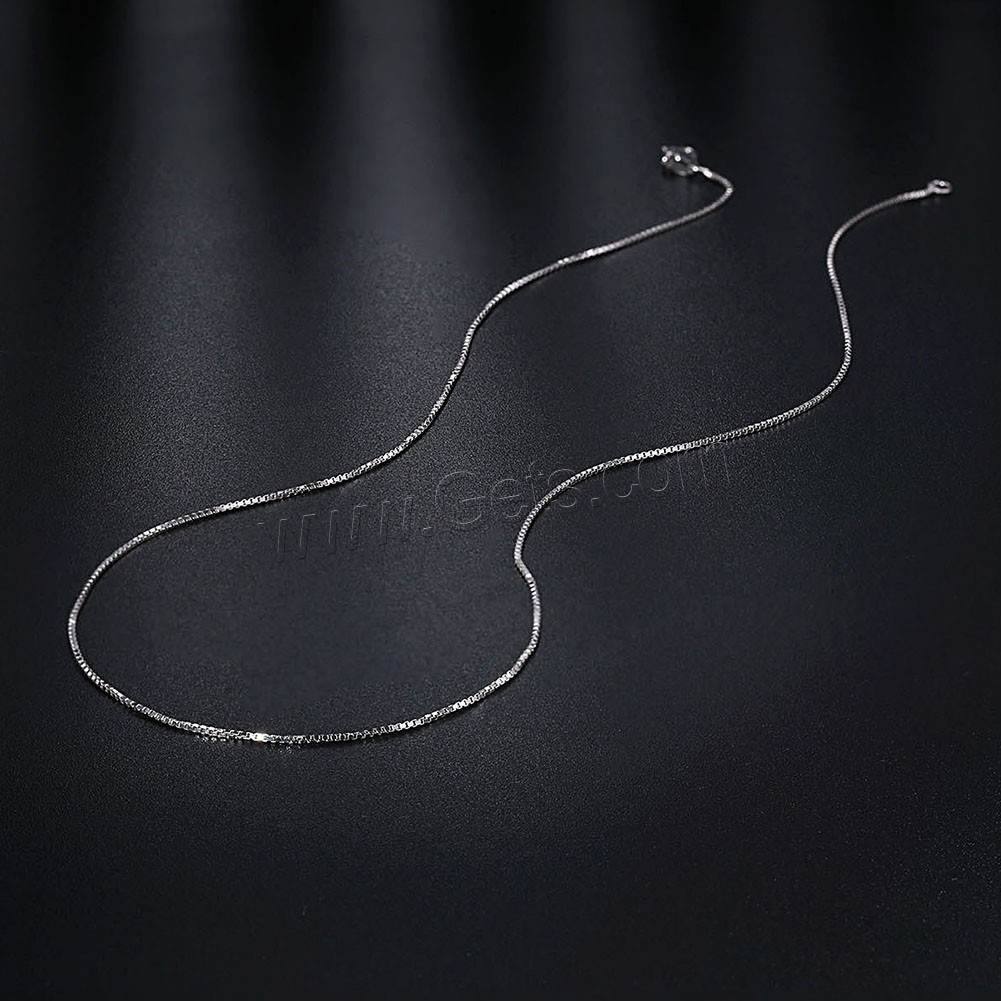 comeon® Jewelry Necklace, 925 Sterling Silver, different length for choice & box chain & for woman, 1mm, Sold By Strand