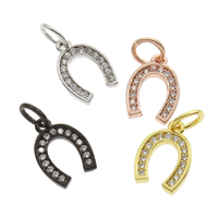Cubic Zirconia Micro Pave Brass Pendant, Horseshoes, plated, micro pave cubic zirconia lead & cadmium free Approx 4mm 