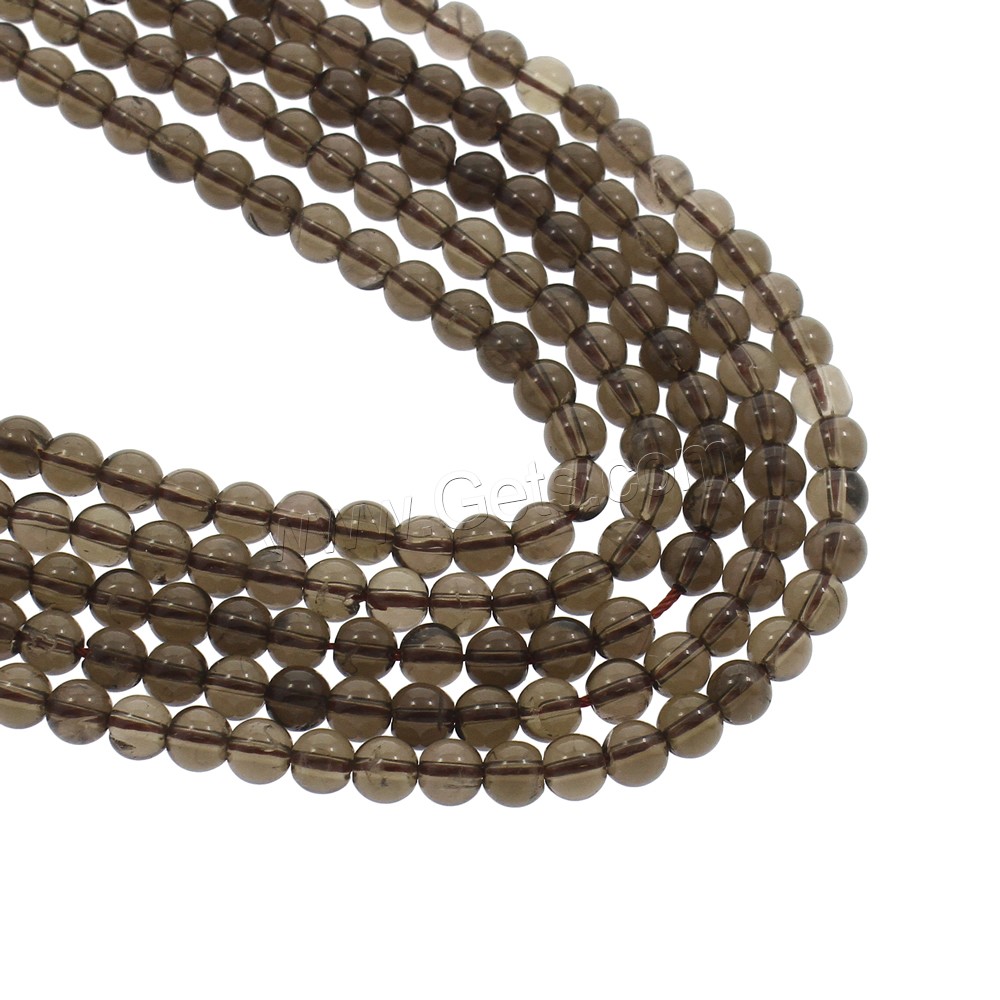 Natural Smoky Quartz Beads, Round, different size for choice, Hole:Approx 1mm, Length:Approx 14.5 Inch, Sold By Strand