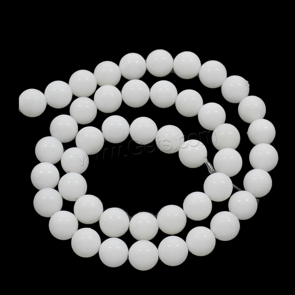 Dyed Marble Beads, Round, different size for choice, white, Hole:Approx 1mm, Length:Approx 14.5 Inch, Sold By Strand