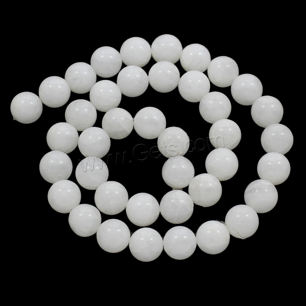 Jade White Bead, Dyed Marble, Round, different size for choice, white, Hole:Approx 1mm, Length:Approx 14.5 Inch, Sold By Strand