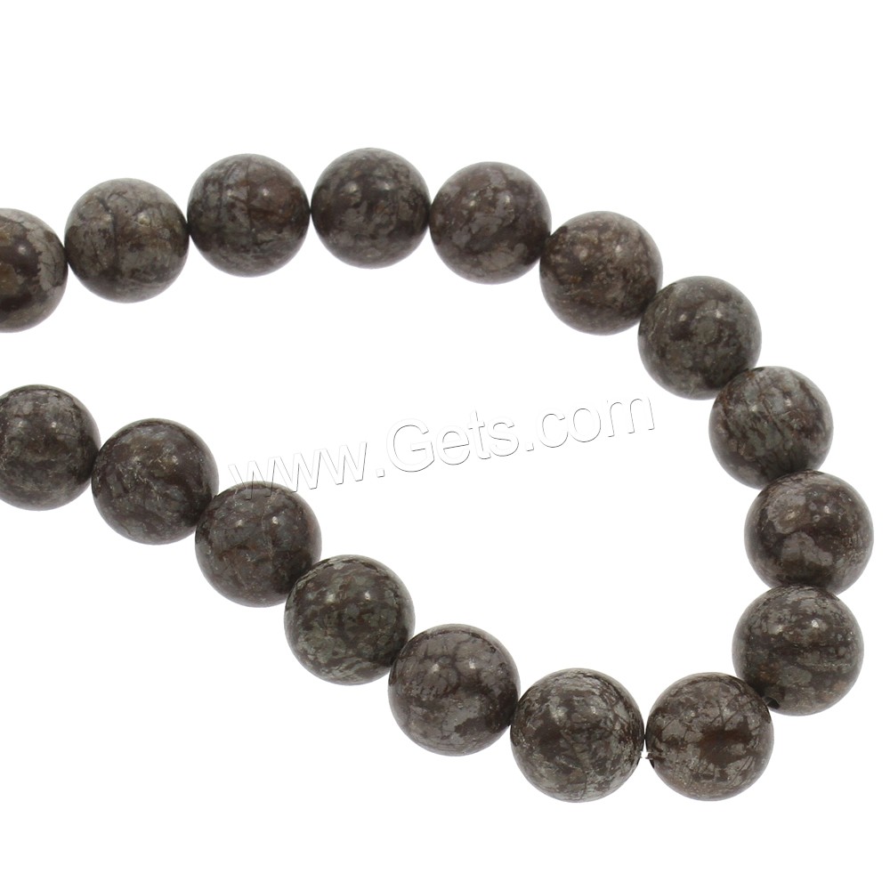 Schneeflocke Obsidian Perlen, rund, verschiedene Größen vorhanden, Bohrung:ca. 1mm, Länge:ca. 14.5 ZollInch, verkauft von Strang