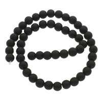 Glass Beads, Round & frosted, black 5- Approx 1mm Approx 14.5 Inch 