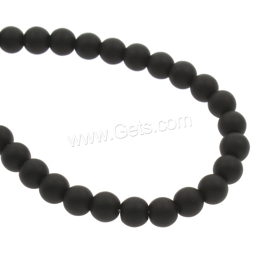 Glass Beads, Round, different size for choice & frosted, black, 15x34x5-19x34x6mm, Hole:Approx 1mm, Length:Approx 14.5 Inch, Sold By Strand