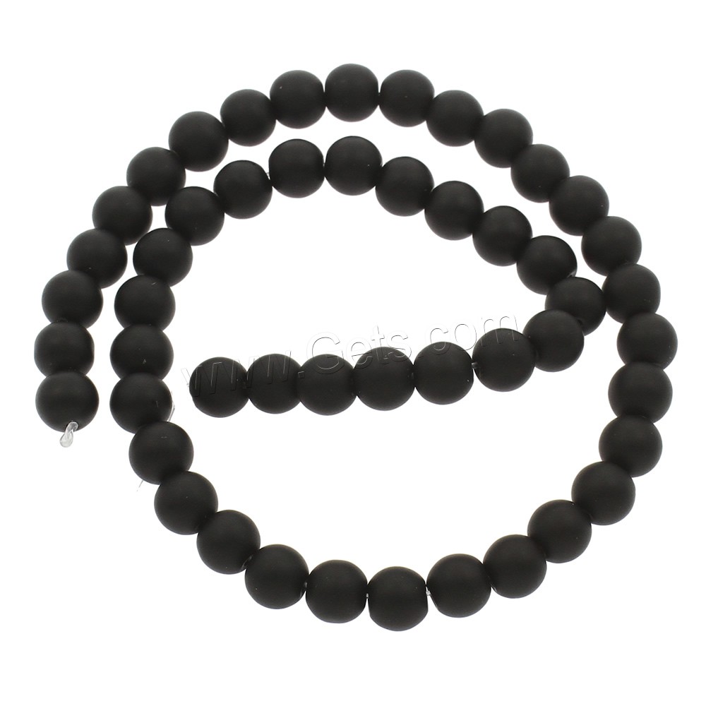 Glass Beads, Round, different size for choice & frosted, black, 15x34x5-19x34x6mm, Hole:Approx 1mm, Length:Approx 14.5 Inch, Sold By Strand