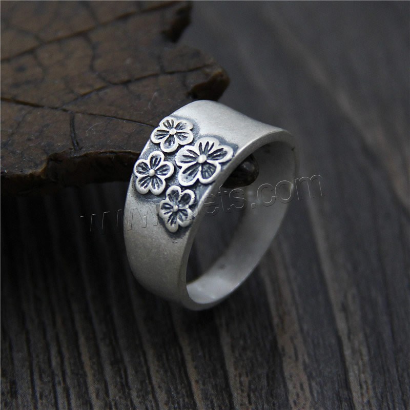 Thailand Sterling Silver Finger Ring, Flower, different size for choice & for woman, 10mm, Sold By PC