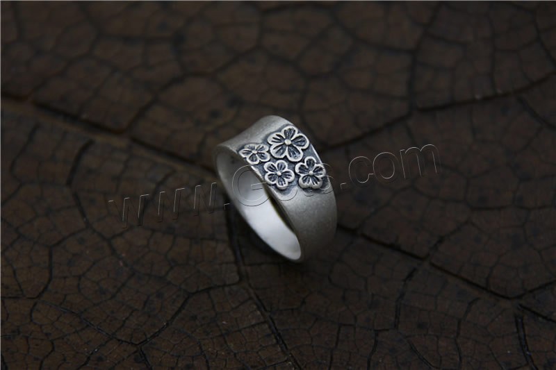 Anillo de dedo de plata de rey de Tailandia, Flor, diverso tamaño para la opción & para mujer, 10mm, Vendido por UD