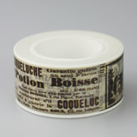Decorative Tape, Paper, Rondelle, sticky & with letter pattern, 20mm 