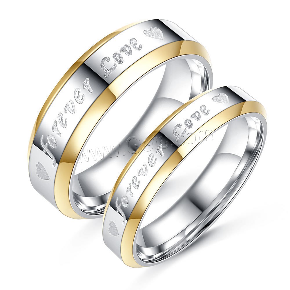 Unisex-Finger-Ring, Titanstahl, Wort für immer Liebe, olika innerdiameter, för val, 16-19mm, verkauft von PC