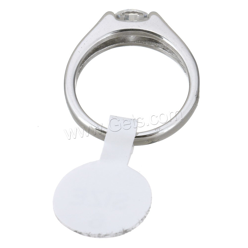 Cubic Zirconia anillo de dedo de acero inoxidable, diverso tamaño para la opción & para mujer & con circonia cúbica, color original, 6mm, Vendido por UD