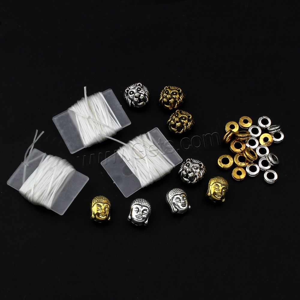 Crystal DIY Bracelet, with Plastic Box & Zinc Alloy, Round, different size for choice, Sold By Box
