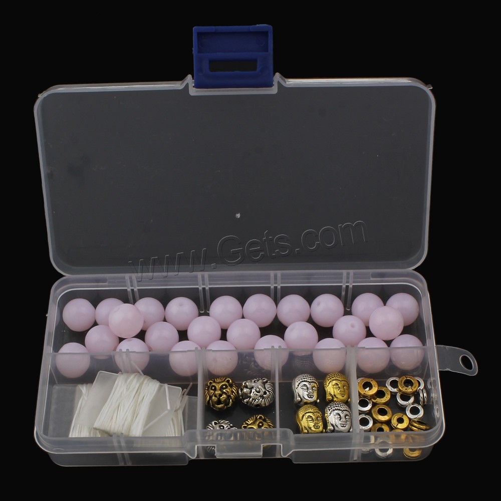 Gemstone DIY Bracelet, with Plastic Box, Round, different materials for choice & different size for choice, Sold By Box