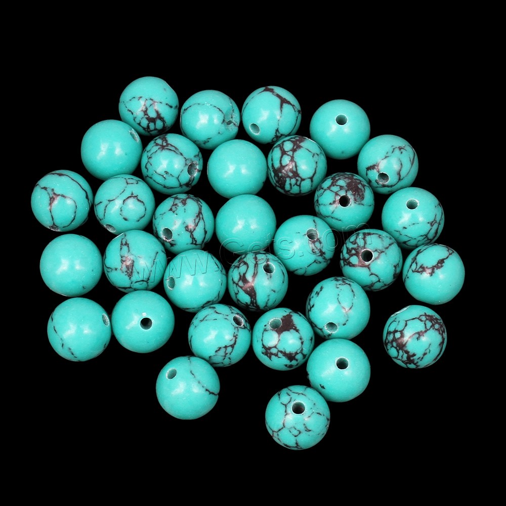 Synthetic Turquoise DIY Bracelet, with Plastic Box, Round, different size for choice, more colors for choice, Sold By Box