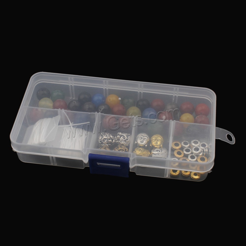 Полудрагоценный камень DIY Браслет, с пластиковая коробка, Круглая, разный размер для выбора, продается Box