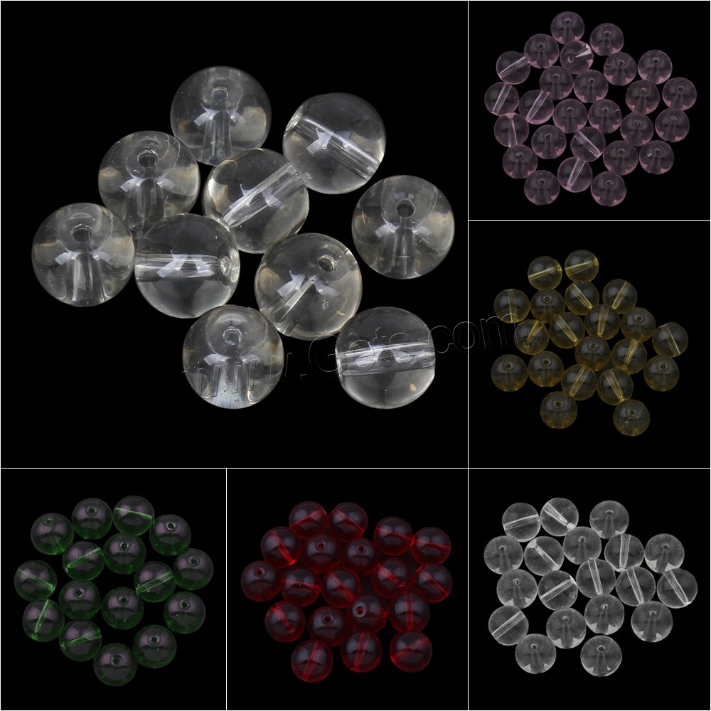 Perles de cristal rondes , normes différentes pour le choix, plus de couleurs à choisir, 10PC/sac, Vendu par sac