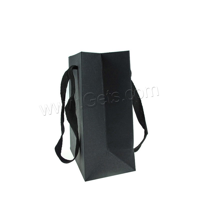 Kraft Sac de cadeau, avec ruban de satin, rectangle, normes différentes pour le choix, noire, Vendu par PC