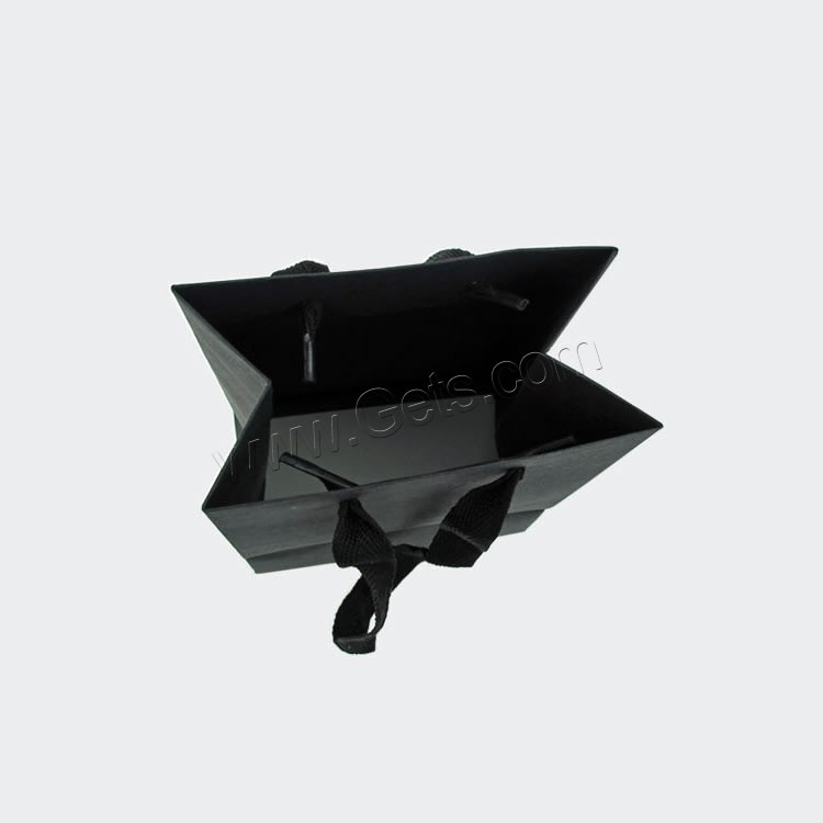 Kraftpapier Geschenk Tasche, mit Satinband, Rechteck, verschiedene Größen vorhanden, schwarz, verkauft von PC