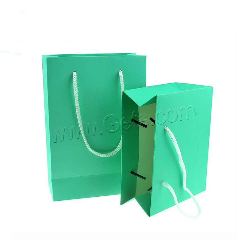carton Sac de cadeau, avec corde en nylon, rectangle, normes différentes pour le choix, bleu turquoise, Vendu par PC