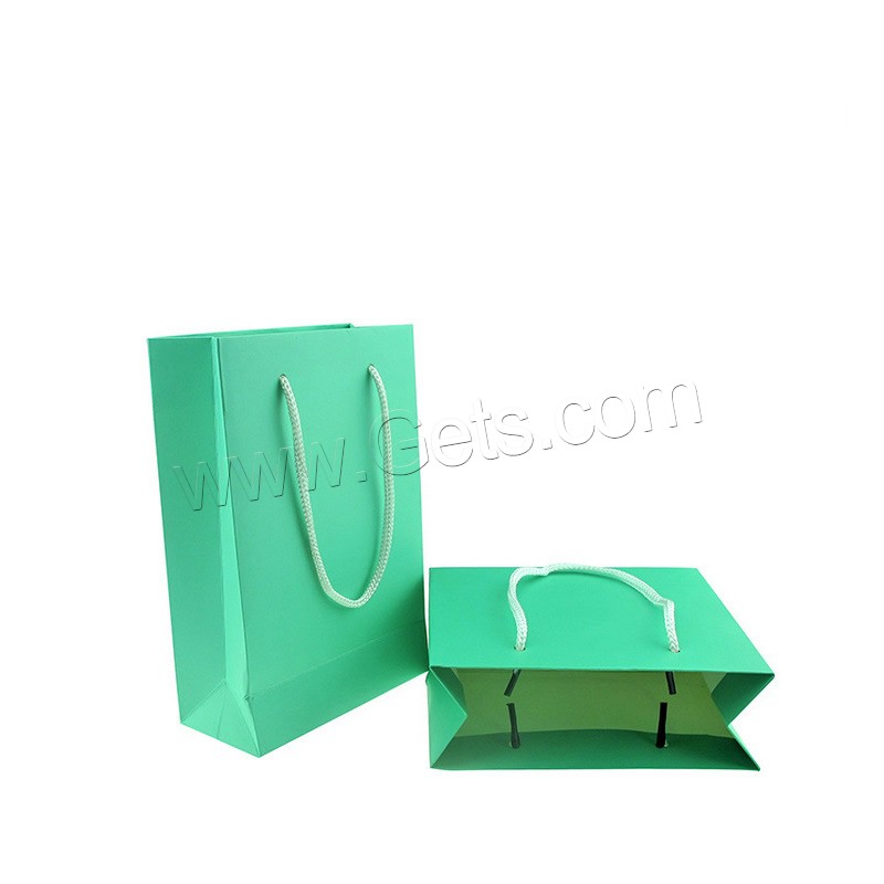 Cartón bolsa de regalo, con cordón de nylon, Rectángular, diverso tamaño para la opción, azul turquesa, Vendido por UD