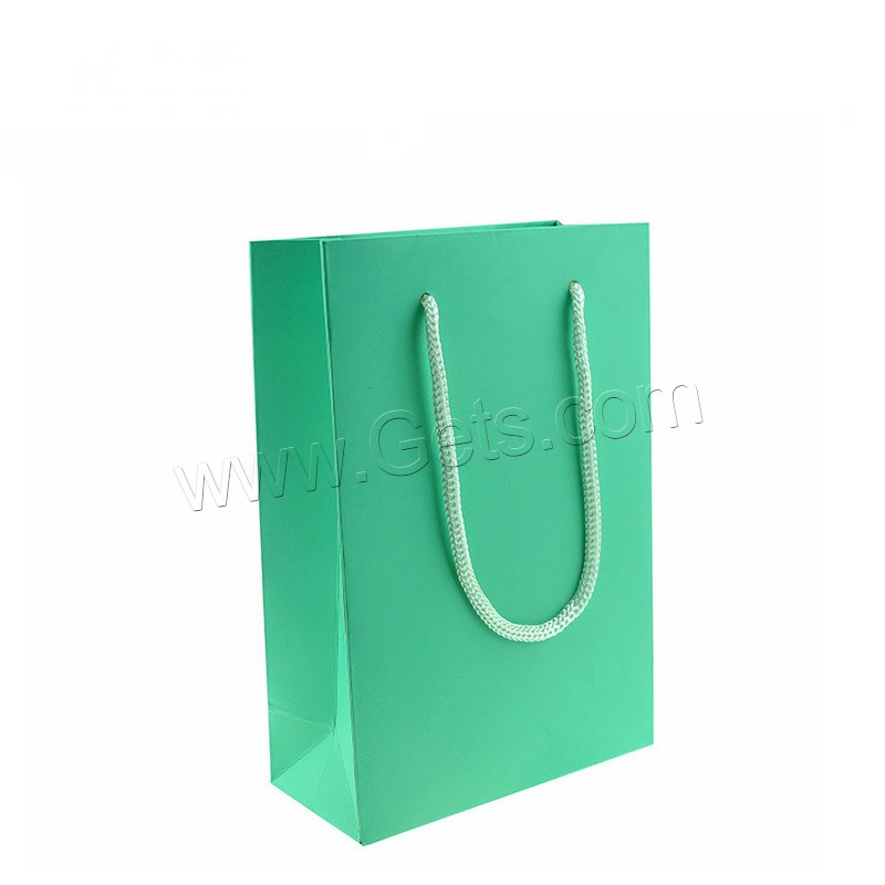 Cardboard Gift Bag, with Nylon Cord, Rectangle, different size for choice, turquoise blue, Sold By PC