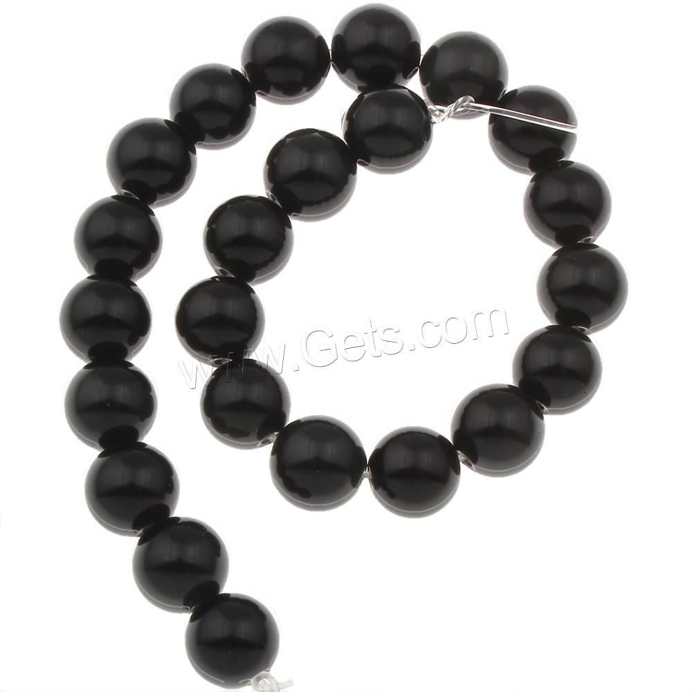 Perles Agates Noires naturelles, agate noire, Rond, longueur différente pour le choix & normes différentes pour le choix, Trou:Environ 1mm, Vendu par brin
